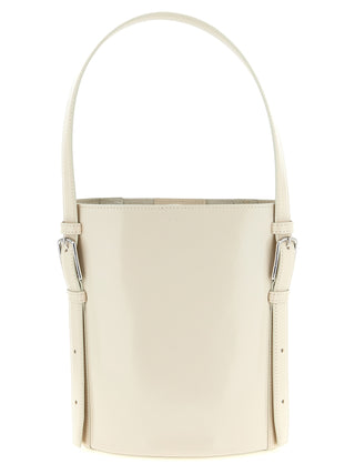 Bolso de hombro de piel de vaca beige