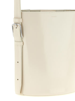 Beige Cowhide Shoulder Bag
