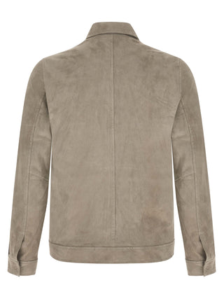 Gray Lamb Leather Leather Jacket