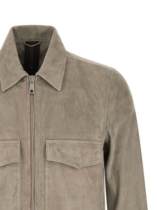 Gray Lamb Leather Leather Jacket