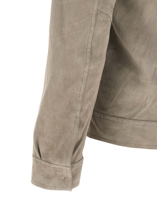 Gray Lamb Leather Leather Jacket
