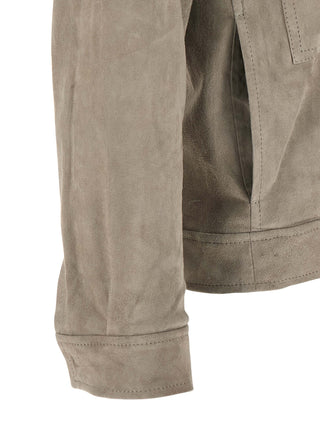 Gray Lamb Leather Leather Jacket
