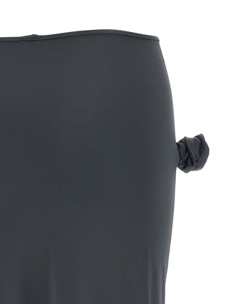 Gray Polyamide Midi Skirt