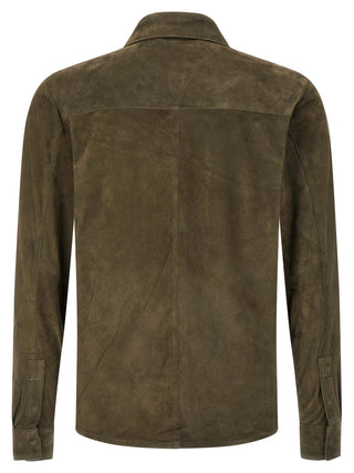 Bicolor Suede Leather Blouse
