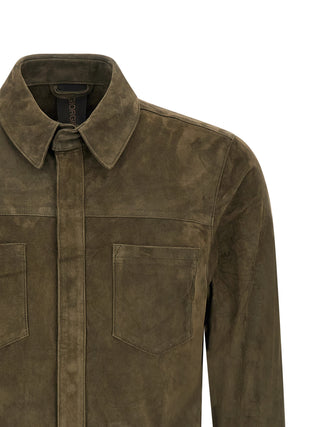 Bicolor Suede Leather Blouse