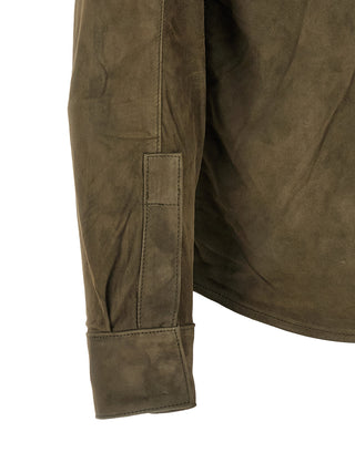 Bicolor Suede Leather Blouse