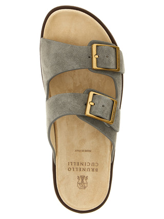 Gray Calfskin Slides