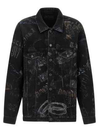 Chaqueta vaquera negra de algodón