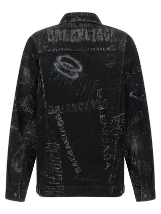 Chaqueta vaquera negra de algodón
