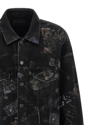 Chaqueta vaquera negra de algodón