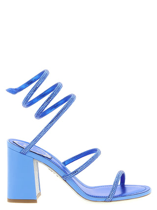 Sandalias de tacón stiletto de viscosa azul