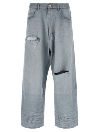 Blue Cotton Relaxed Fit Jeans
