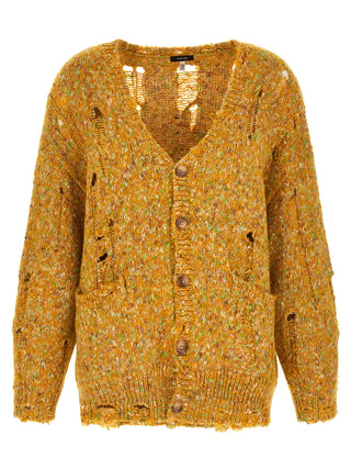 Bicolor Alpaca Leather Cardigan