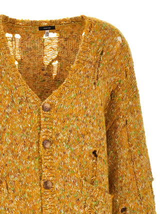 Bicolor Alpaca Leather Cardigan