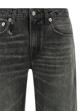 Gray Cotton Straight-Leg Jeans