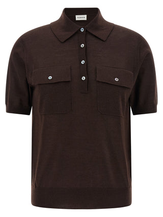 Brown Wool Polo Shirt