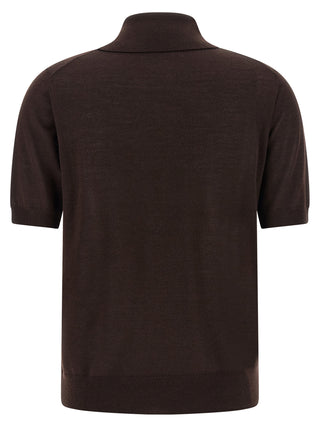 Brown Wool Polo Shirt