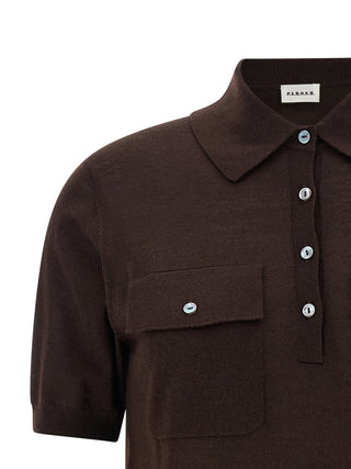 Brown Wool Polo Shirt