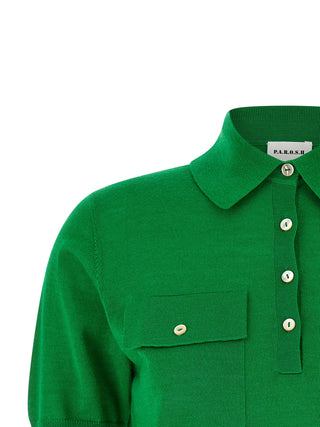 Bicolor Wool Polo Shirt