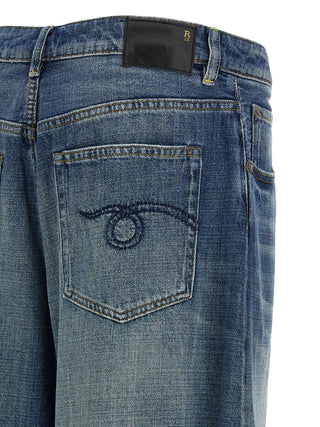 Jeans azules de algodón denim