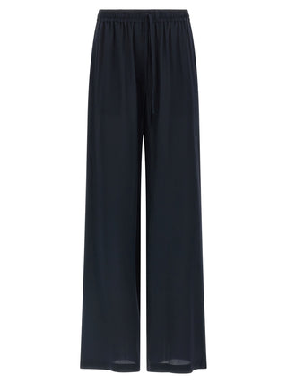 Pantalones casuales de seda azul