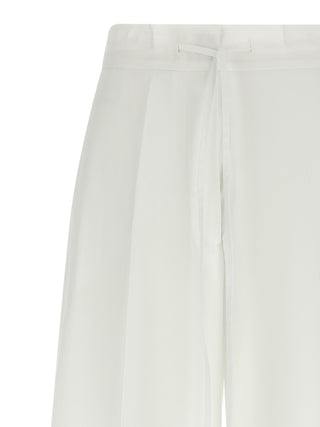 White Cotton Casual Pants