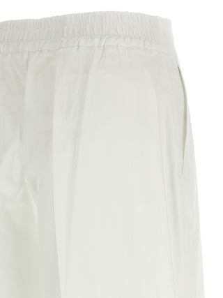 White Cotton Casual Pants