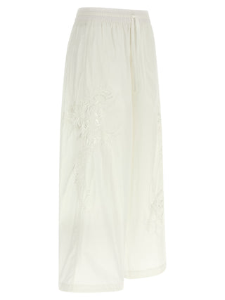 White Polyamide Casual Pants