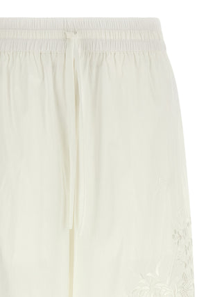 White Polyamide Casual Pants