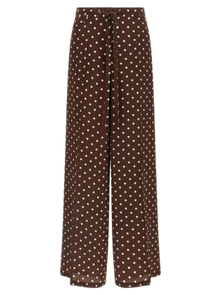 Brown Silk Casual Pants