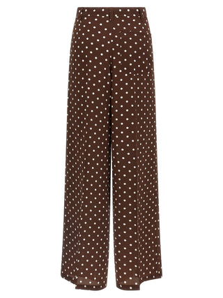 Brown Silk Casual Pants