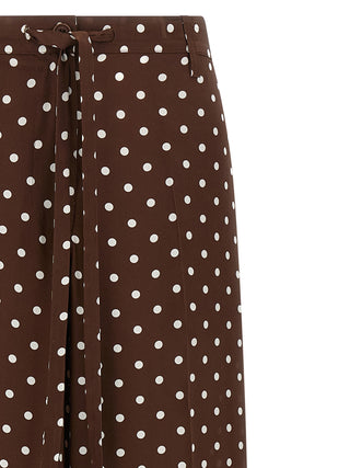 Brown Silk Casual Pants