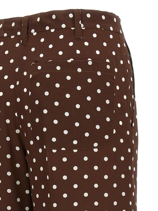 Brown Silk Casual Pants