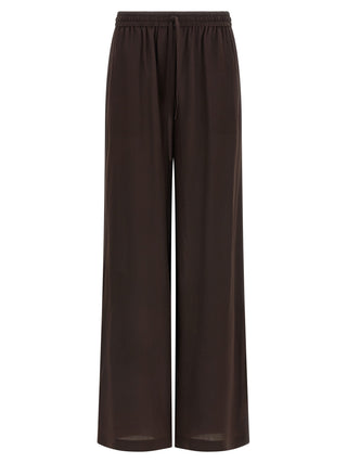 Brown Silk Casual Pants