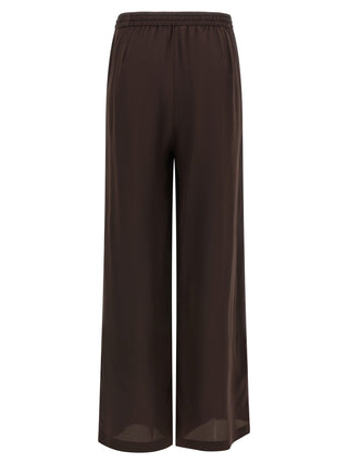 Brown Silk Casual Pants