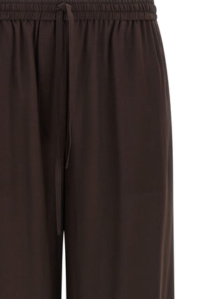 Brown Silk Casual Pants