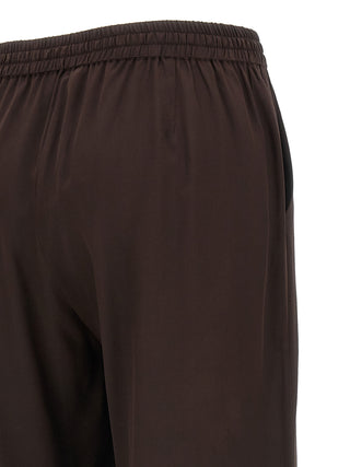 Brown Silk Casual Pants