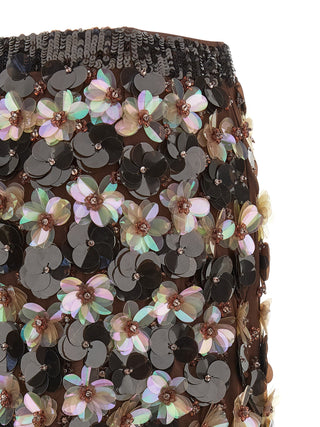 Brown Polyamide Long Skirt