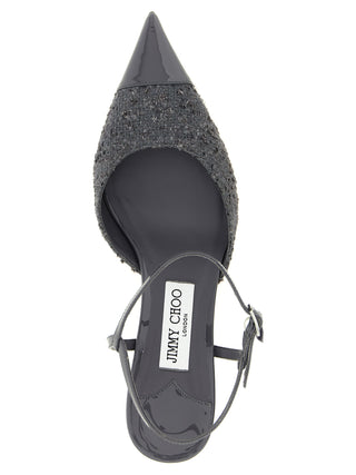 Zapatos de tacón medio de Tencel gris