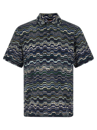 Blue Cotton Polo Shirt