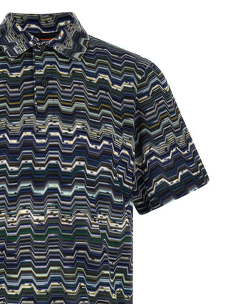 Blue Cotton Polo Shirt