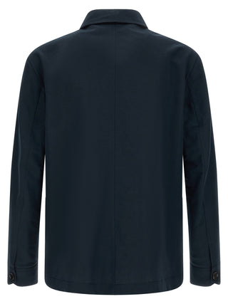 Blue Linen Full-Length Jacket