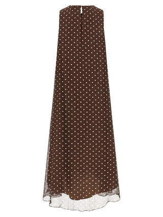 Vestido largo marrón de poliéster