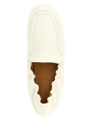 White Lamb Leather Slip-On Loafers