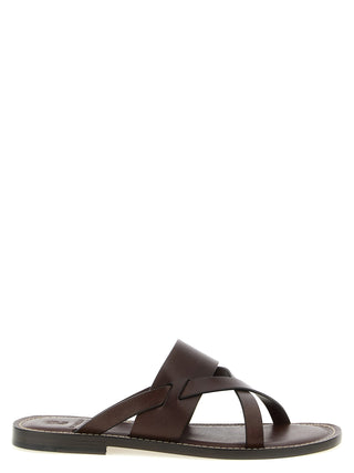 Brown Calfskin Slides