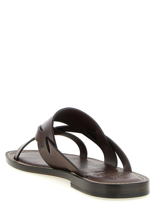 Brown Calfskin Slides