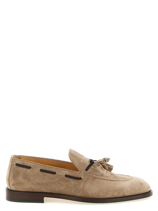 Brown Calfskin Slip-On Loafers