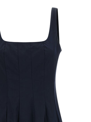 Blue Cotton Midi Dress