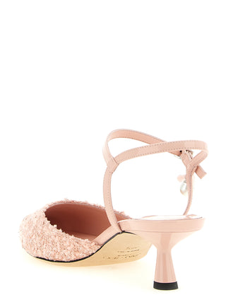 Multicolor Tencel Mid Heel Pumps