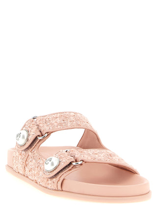 Multicolor Tencel Slides
